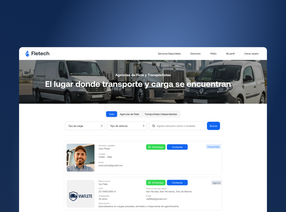 Fletech web app